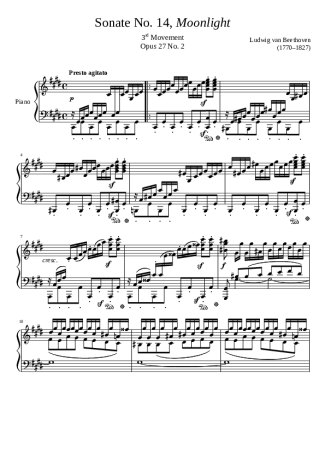 Beethoven  score for Piano