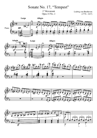 Beethoven  score for Piano