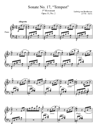 Beethoven  score for Piano