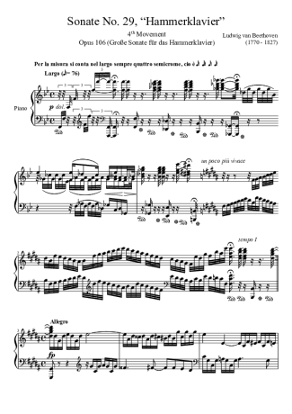 Beethoven  score for Piano