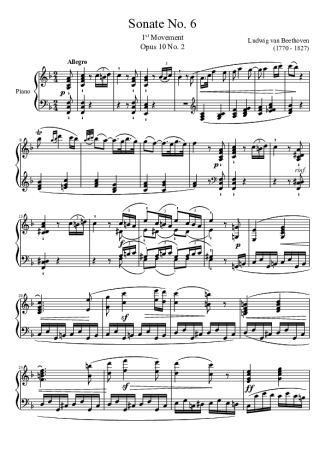 Beethoven  score for Piano