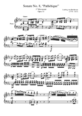 Beethoven  score for Piano