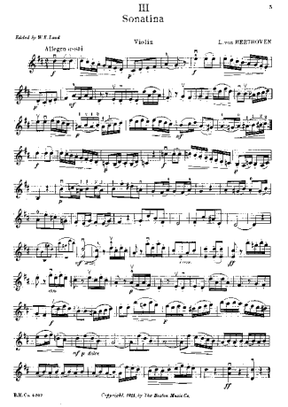 Beethoven  score for Violin