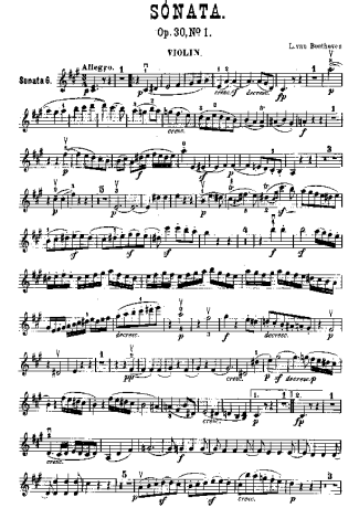 Beethoven  score for Violin