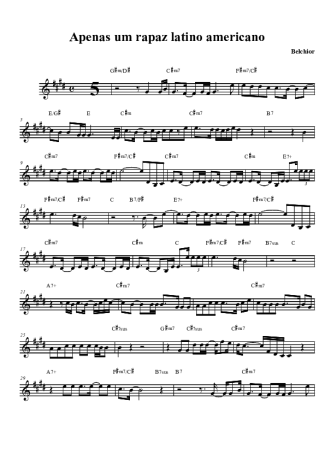 Belchior  score for Tenor Saxophone Soprano (Bb)