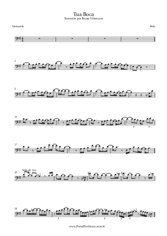 Belo Tua Boca score for Cello