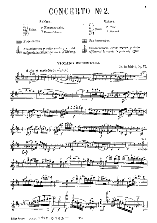 Bériot  score for Violin