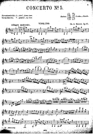 Bériot  score for Violin