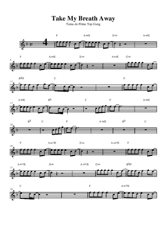 Berlin Take My Breath Away (Tema do Filme Top Gun) score for Alto Saxophone