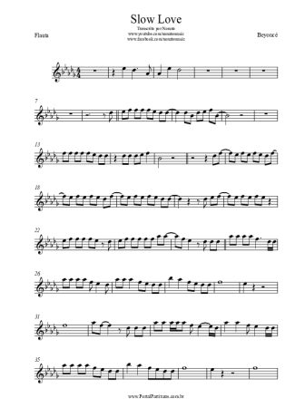 Beyoncé Slow Love score for Flute