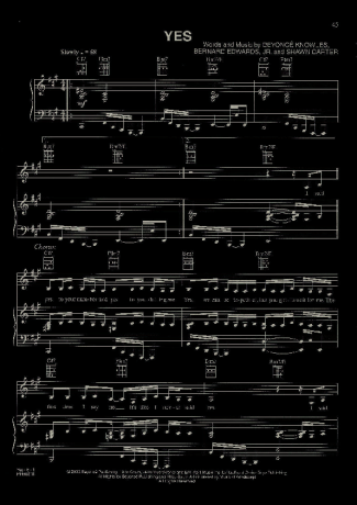 Beyoncé  score for Piano