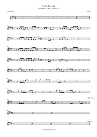 Biafra Leão Ferido score for Clarinet (C)