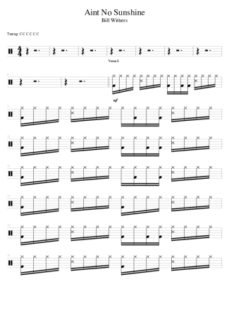 Bill Withers Ain´t No Sunshine score for Drums