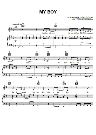 Billie Eilish  score for Piano