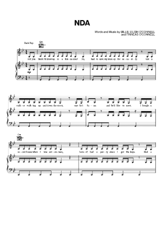 Billie Eilish  score for Piano