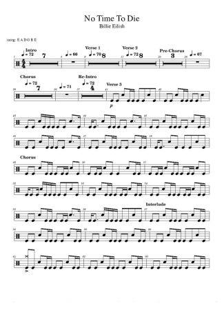 Billie Eilish No Time To Die score for Drums