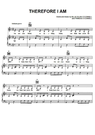 Billie Eilish  score for Piano