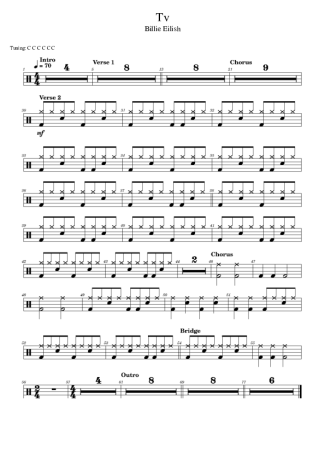 Billie Eilish Tv score for Drums