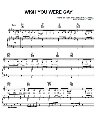 Billie Eilish  score for Piano