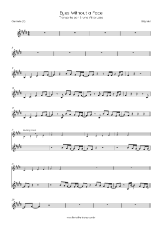 Billy Idol  score for Clarinet (C)