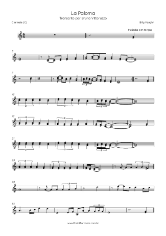 Billy Vaughn  score for Clarinet (C)