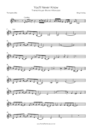 Bing Crosby You´ll Never Know score for Trumpet