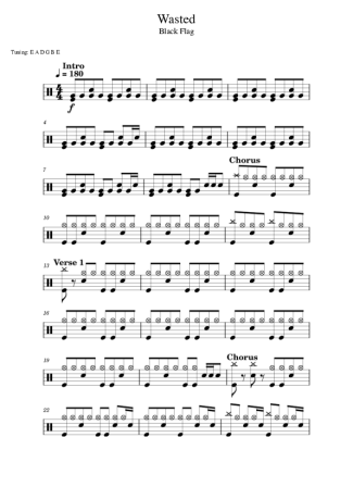 Black Flag  score for Drums