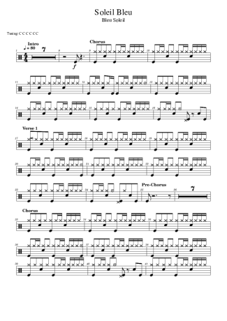 Bleu Soleil & Luiza  score for Drums