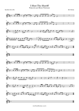 Bob Marley  score for Alto Saxophone