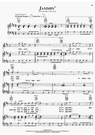 Bob Marley  score for Piano