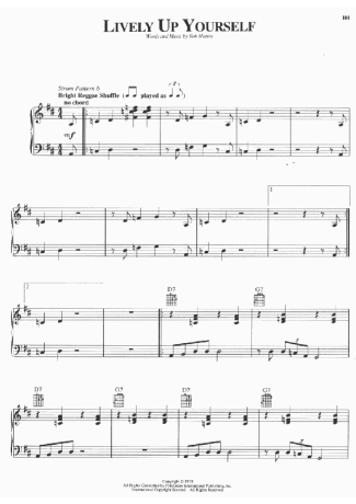 Bob Marley  score for Piano