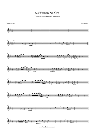 Bob Marley No Woman No Cry score for Trumpet