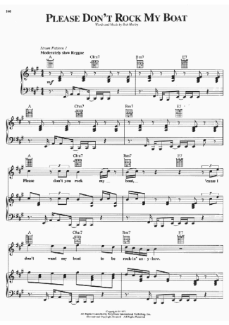 Bob Marley  score for Piano