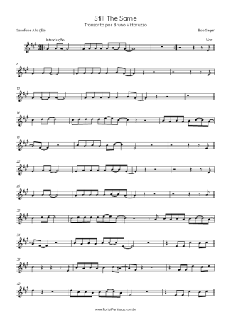 Bob Seger  score for Alto Saxophone