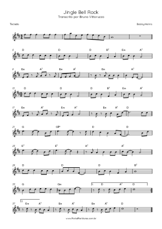 Bobby Helms Jingle Bell Rock score for Keyboard