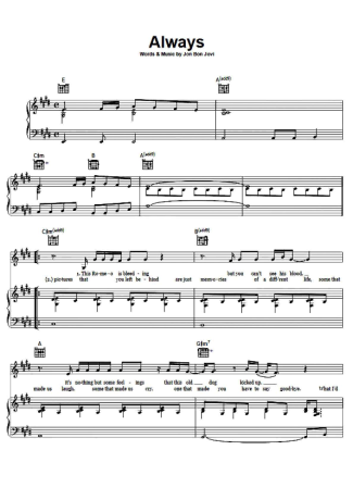 Bon Jovi  score for Piano