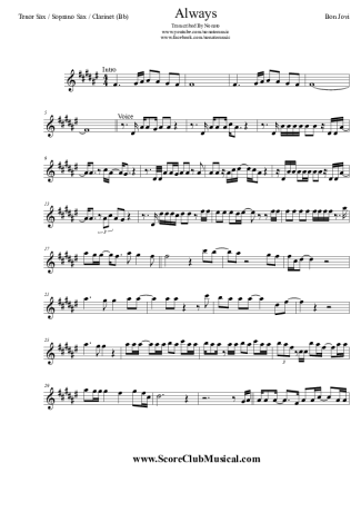 Bon Jovi  score for Tenor Saxophone Soprano (Bb)