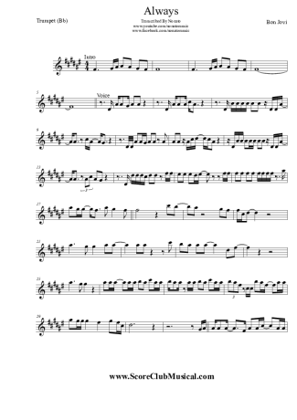 Bon Jovi  score for Trumpet