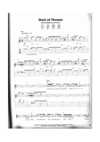 Bon Jovi  score for Guitar