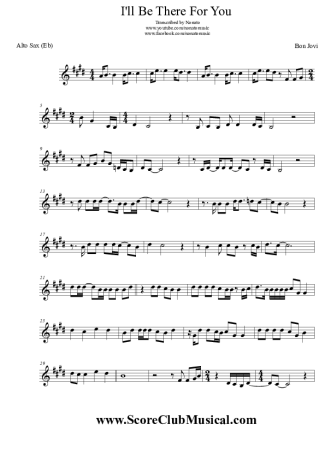 Bon Jovi I´ll Be There For You score for Alto Saxophone