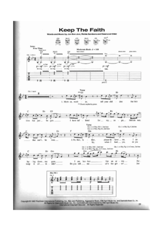 Bon Jovi  score for Guitar