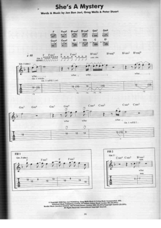 Bon Jovi  score for Guitar