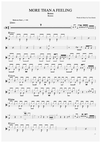 Boston  score for Drums