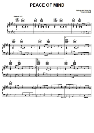 Boston Peace Of Mind score for Piano