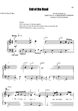 Boyz II Men End Of The Road score for Piano