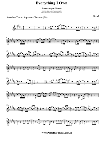 Bread  score for Tenor Saxophone Soprano (Bb)