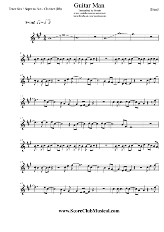 Bread Guitar Man score for Clarinet (Bb)