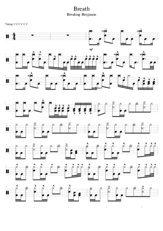 Breaking Benjamin Breath score for Drums