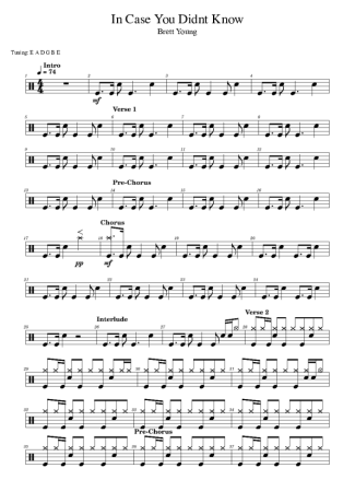 Brett Young In Case You Didn´t Know score for Drums