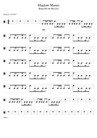 Bring Me The Horizon Shadow Moses (synth Drums) score for Drums